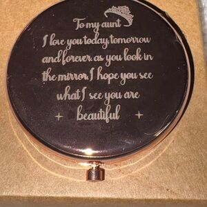 Engraved Compact Mirror with Sentimental Message